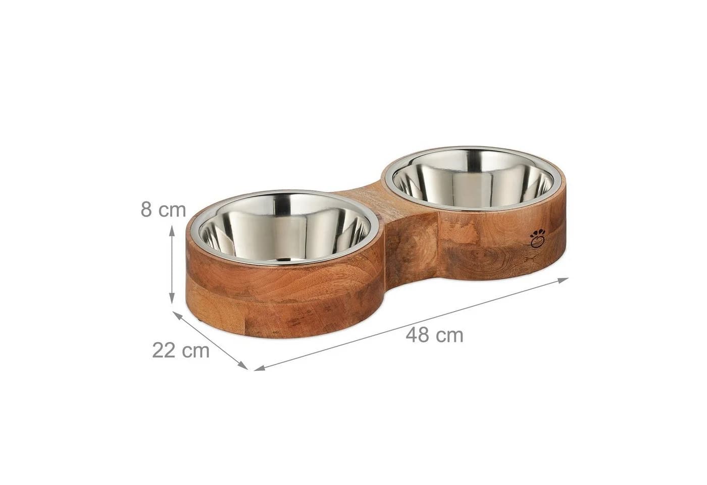 relaxdays Hundenapfbar mit 2 Edelstahl-Näpfen - Bild 4
