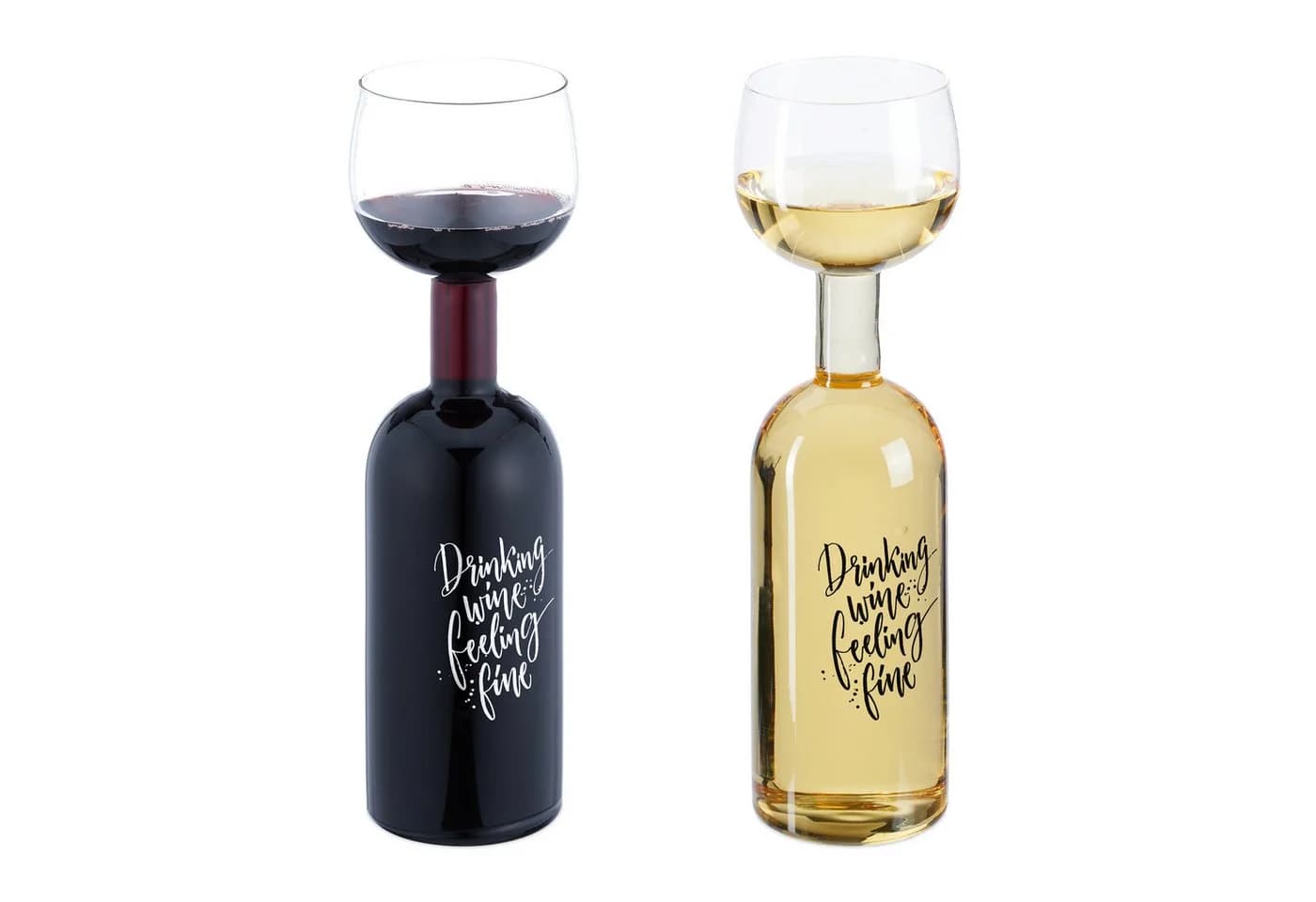 relaxdays Weinglas Weinflasche 750 ml mit Spruch - Bild 2