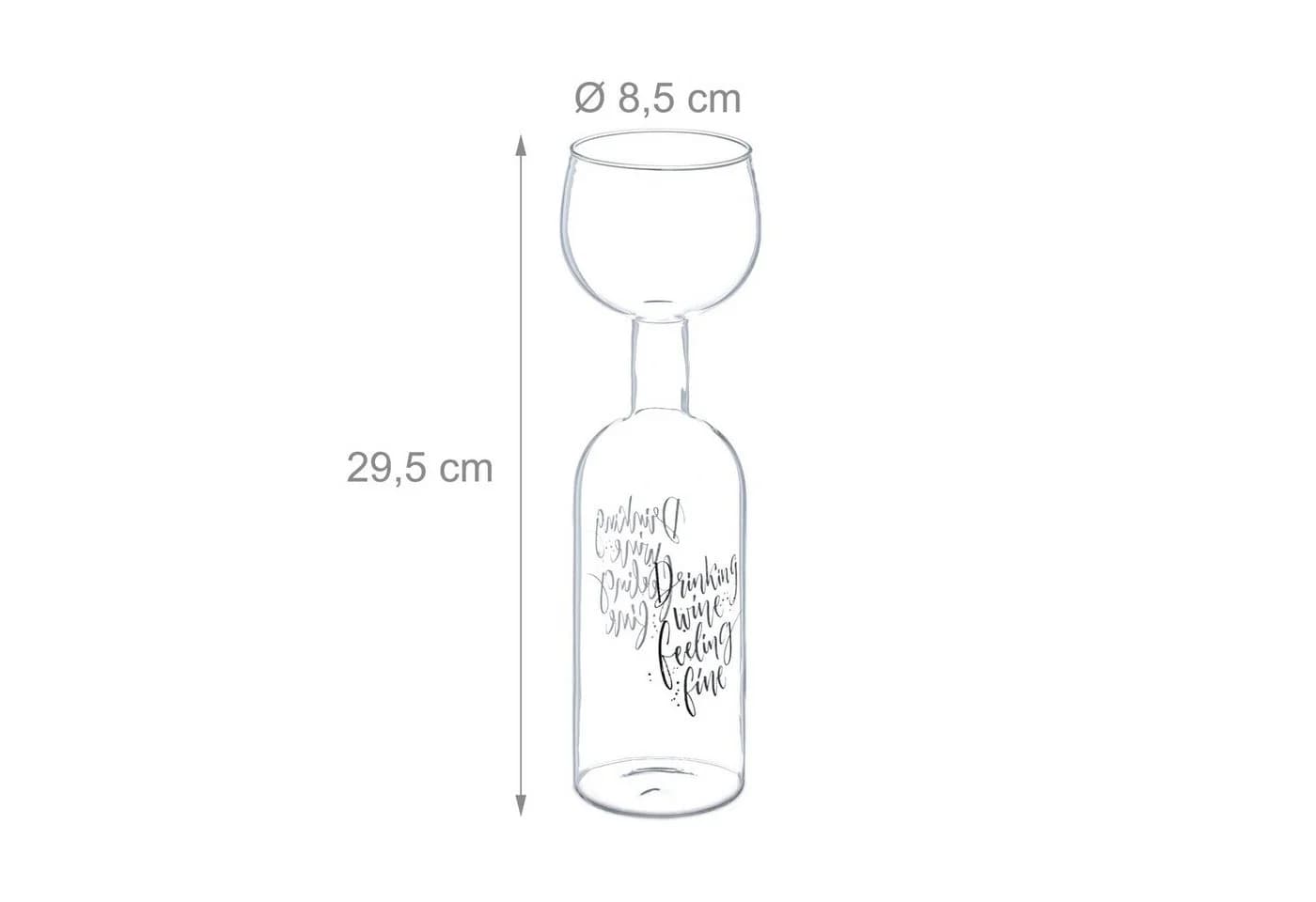 relaxdays Weinglas Weinflasche 750 ml mit Spruch - Bild 4