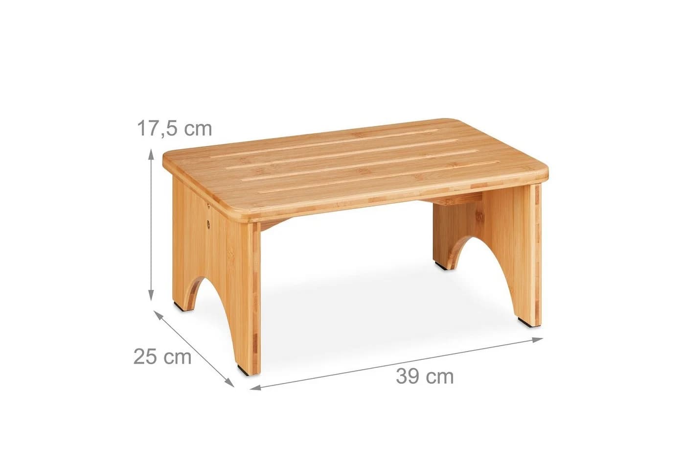 relaxdays Bambus Fußhocker 39x25x17,5 cm Natur - Bild 4