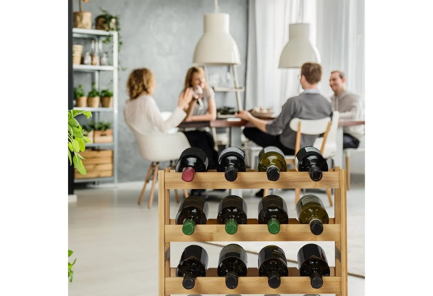 relaxdays Weinregal für 16 Flaschen Bambus - Bild 5