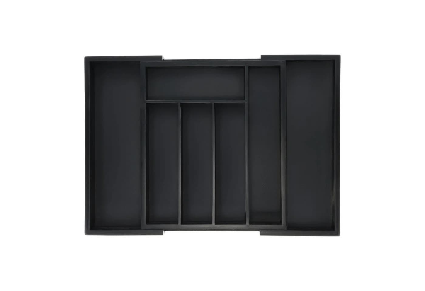 RELAXDAYS Ausziehbarer Besteckkasten Schwarz Bambus - Bild 2