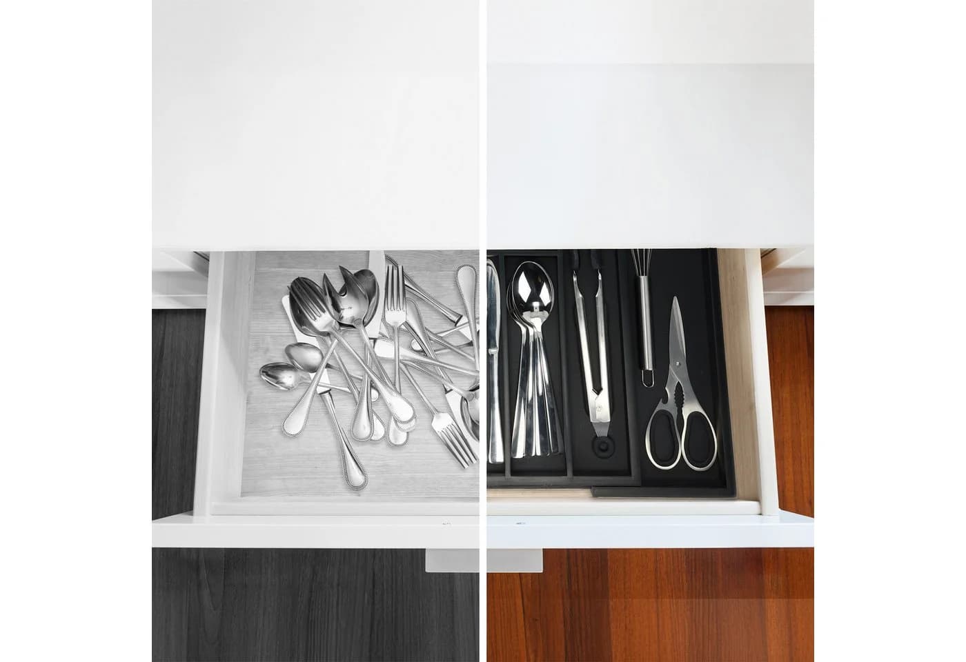 RELAXDAYS Ausziehbarer Besteckkasten Schwarz Bambus - Bild 5