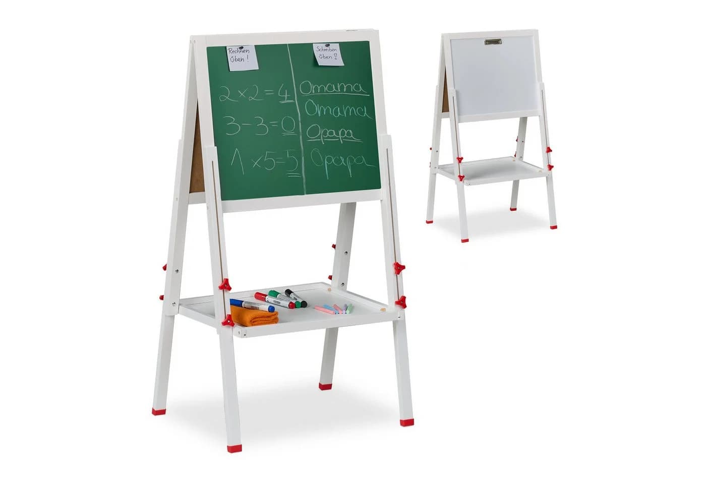 RELAXDAYS Kinderstandtafel mit Whiteboard und Kreidetafel Weiß/Grün - Bild 2