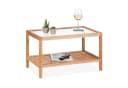 relaxdays Beistelltisch Walnuss Glasablage Modern Bild 2