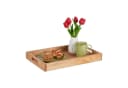 relaxdays Serviertablett Walnussholz & MDF mit Griffen Bild 2