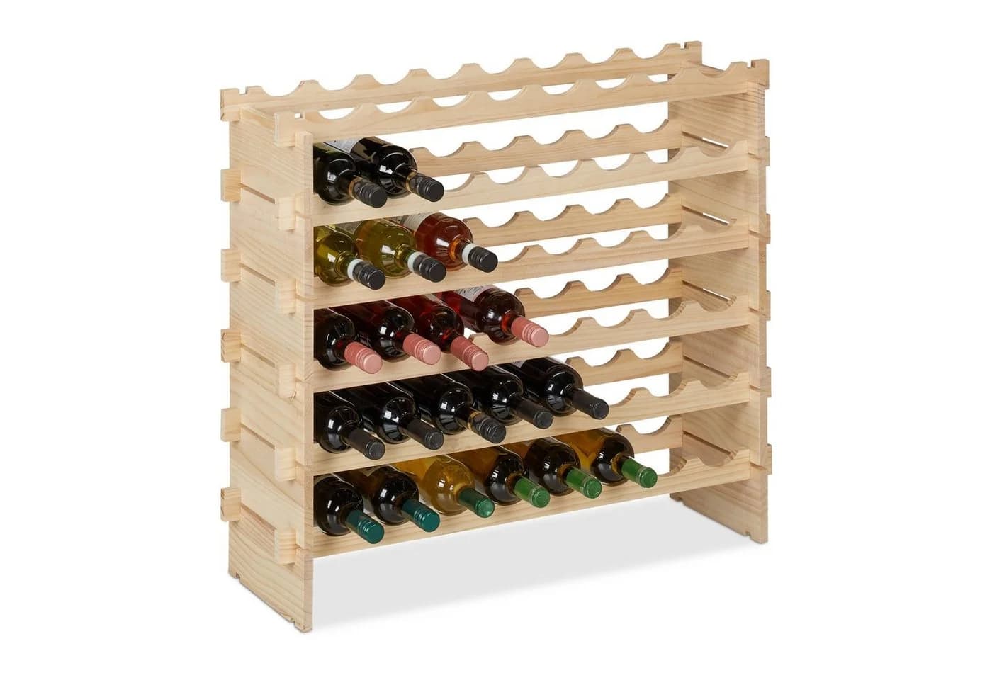 RELAXDAYS Weinregal Stapelbar für 48 Flaschen Naturholz - Bild 2