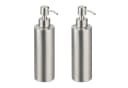 relaxdays Seifenspender 2er Set Edelstahl Silber 300 ml Bild 2