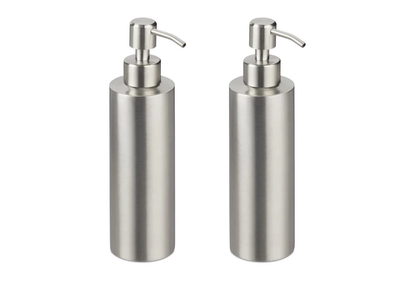 relaxdays Seifenspender 2er Set Edelstahl Silber 300 ml - Bild 2