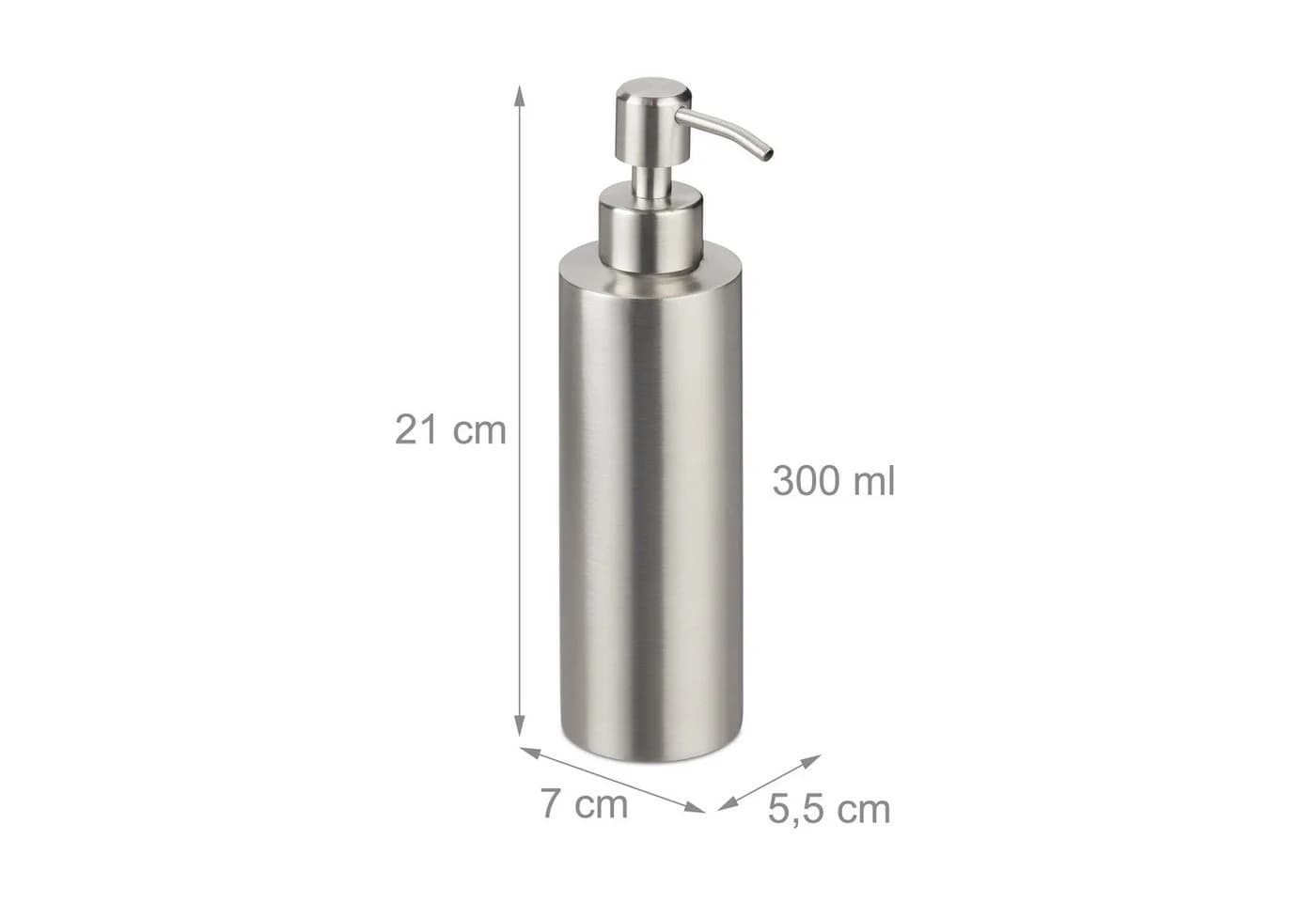 relaxdays Seifenspender 2er Set Edelstahl Silber 300 ml - Bild 4