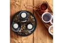 relaxdays Teelichthalter mit Tablett & Steine Schwarz Braun Bild 5