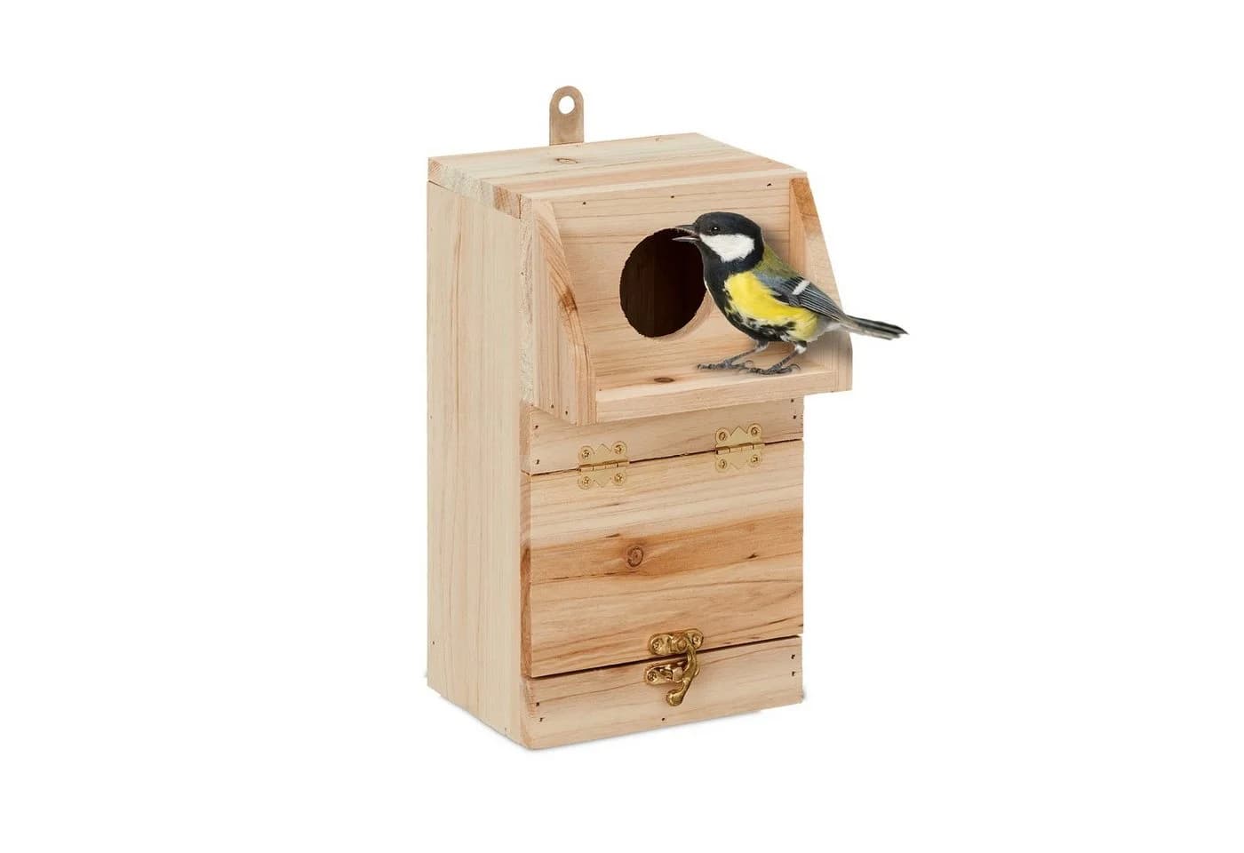 relaxdays Nistkasten mit Reinigungsklappe Natur Tannenholz - Bild 2