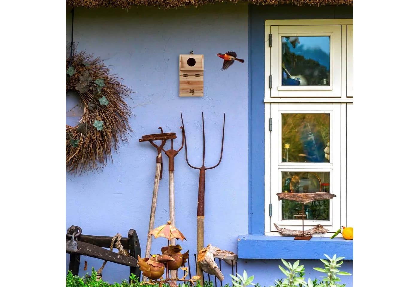 relaxdays Nistkasten mit Reinigungsklappe Natur Tannenholz - Bild 5