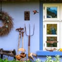 relaxdays Vogelhaus Nistkasten mit Reinigungsklappe Braun Tannenholz Bild 5
