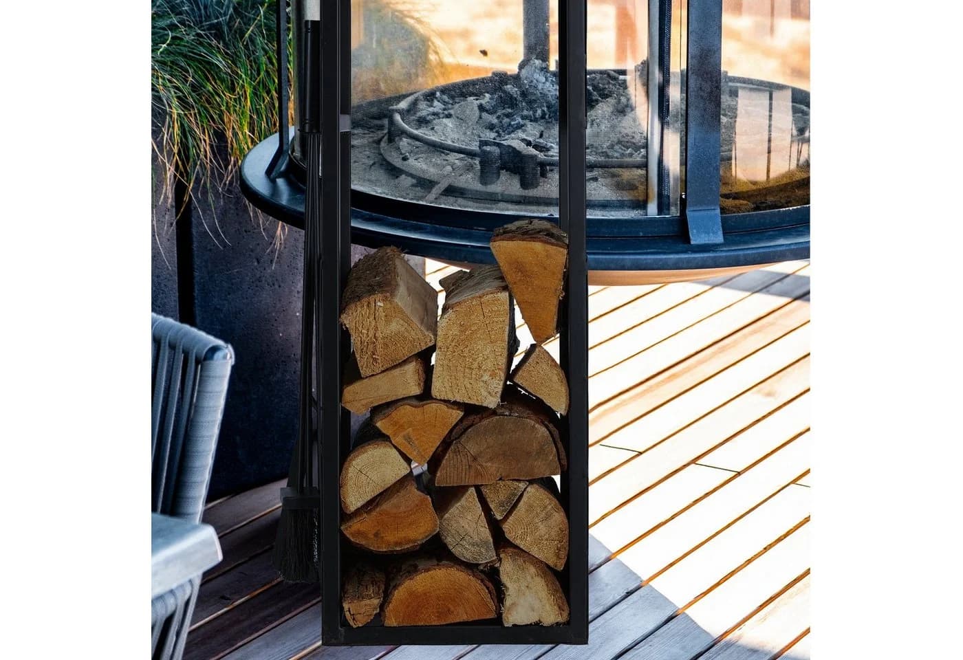 relaxdays Kaminholzregal mit Kamingarnitur Schwarz - Bild 5