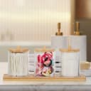 RELAXDAYS Make-Up Organizer mit Bambusdeckel und Tablett Transparent Bild 1