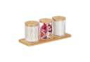 RELAXDAYS Make-Up Organizer mit Bambusdeckel und Tablett Transparent Bild 2