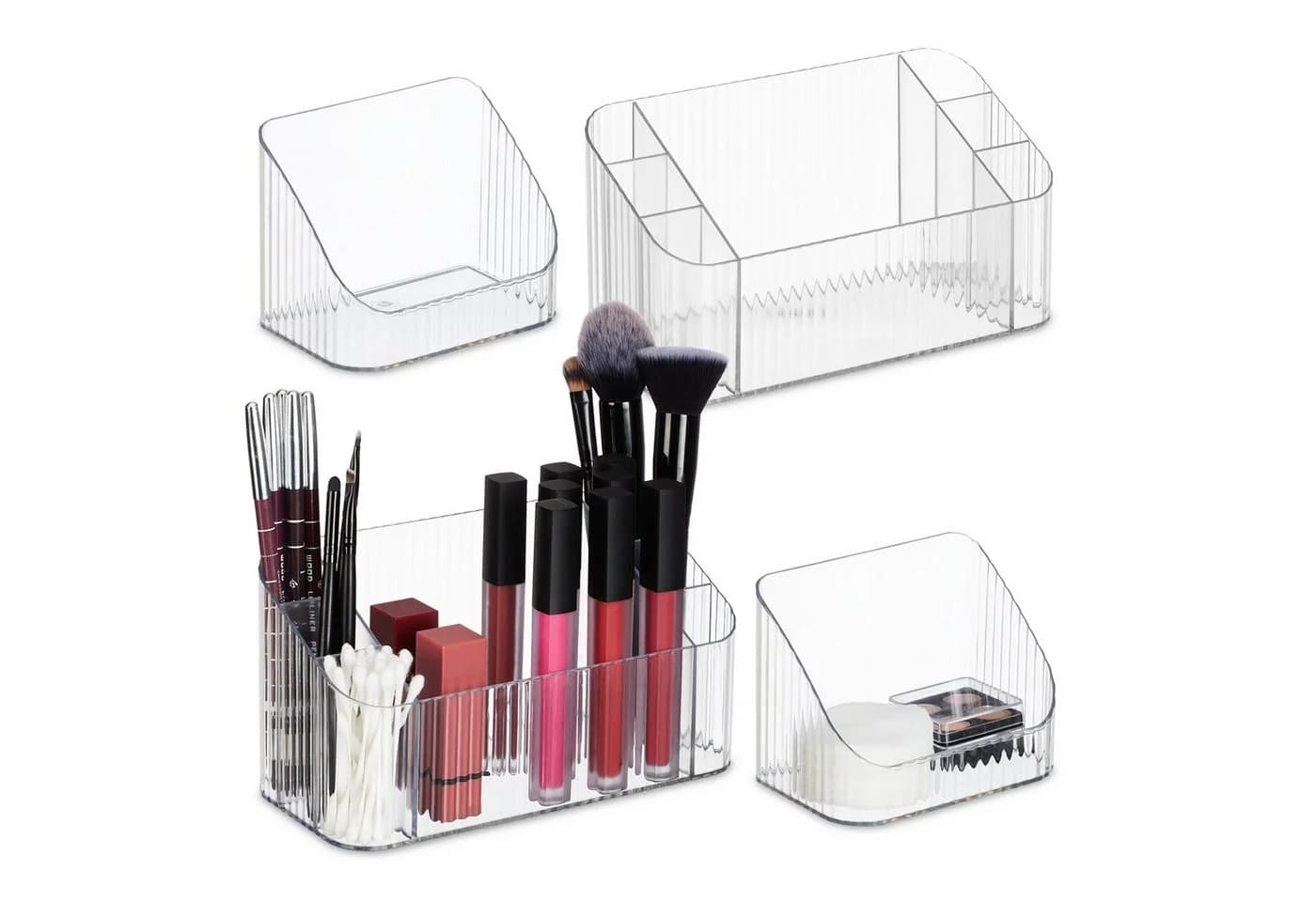 RELAXDAYS Make-Up Organizer 2er Set Transparent Kunststoff - Bild 2