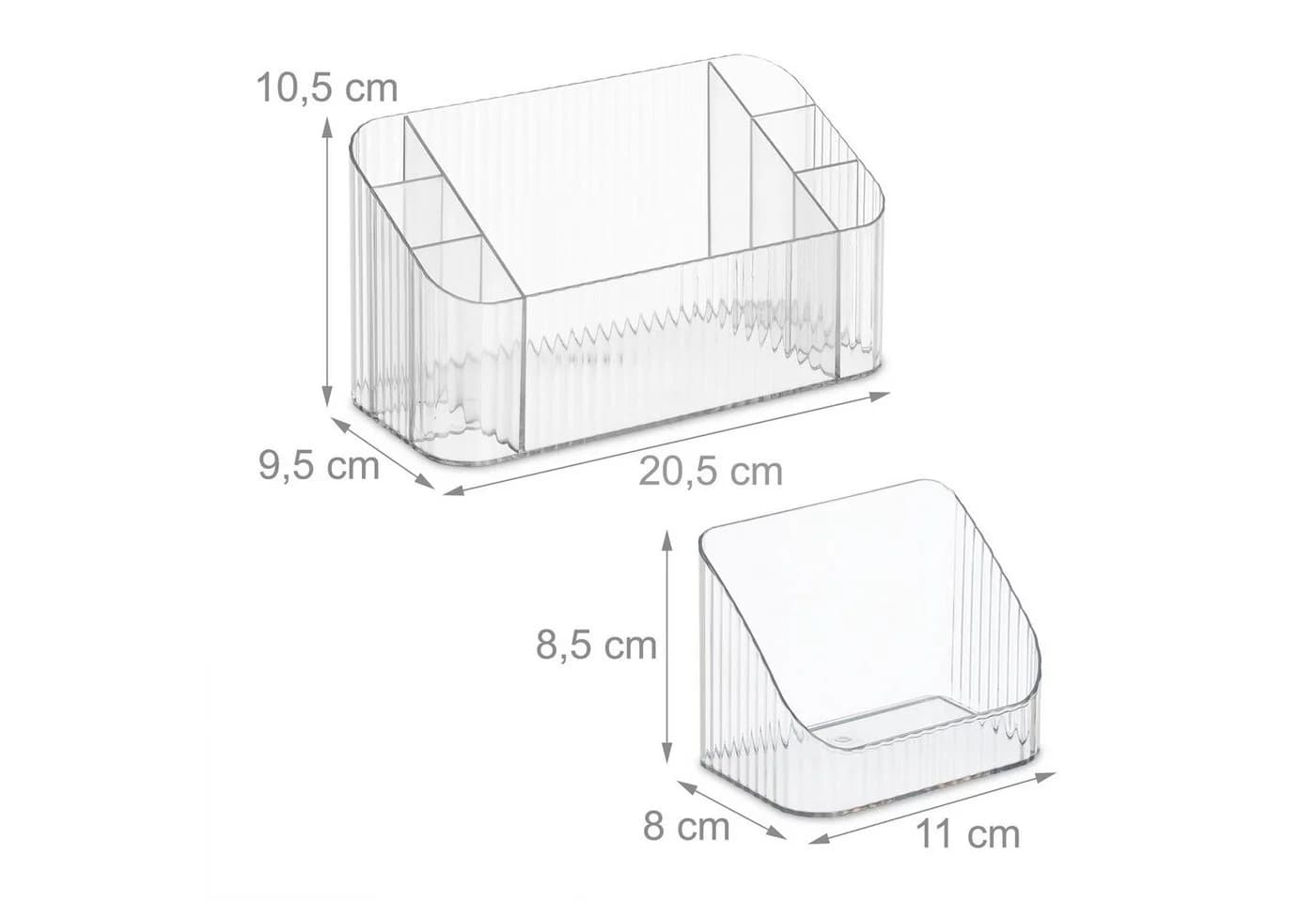 RELAXDAYS Make-Up Organizer 2er Set Transparent Kunststoff - Bild 4