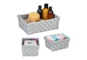 relaxdays Aufbewahrungskorb 3er Set Grau/Weiß Kunststoff Bild 2
