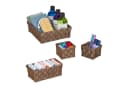 relaxdays Aufbewahrungskorb 4er Set Braun Flechtoptik Bild 2
