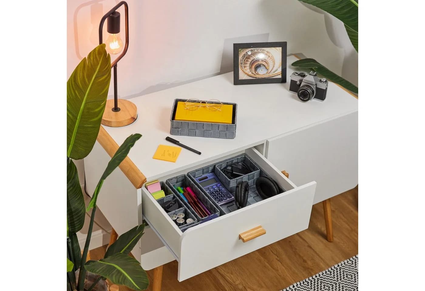 relaxdays Aufbewahrungskorb 6er Set Grau Kunststoff