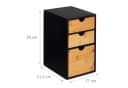 relaxdays Organizer Schubladenbox 3 Fächer Bambus Schwarz Bild 4