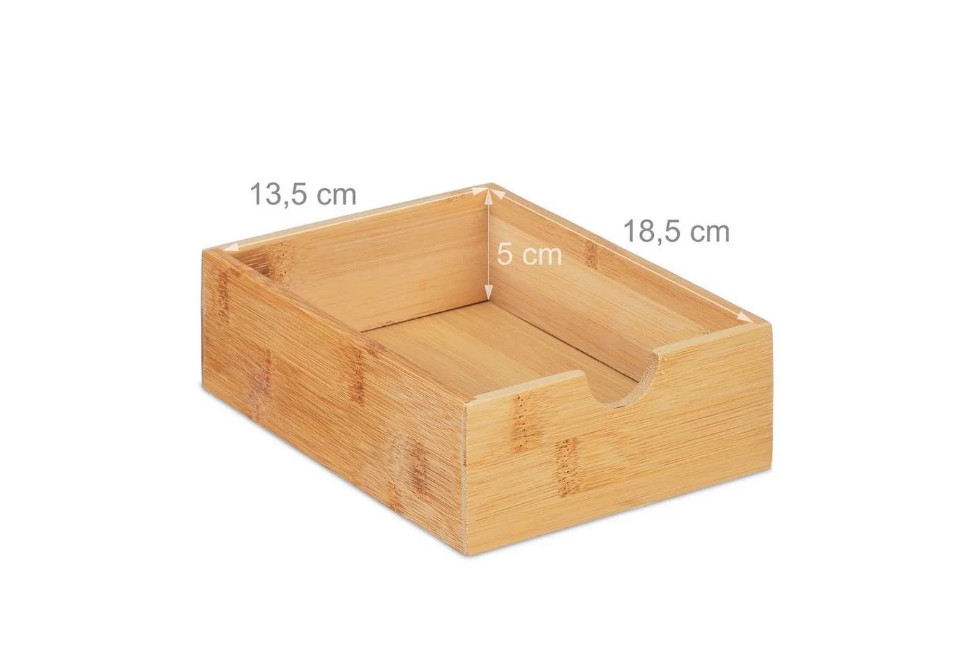 relaxdays Organizer Schubladenbox 4 Fächer Bambus Weiß - Bild 5