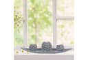RELAXDAYS Teelichthalter mit Tablett Kerzen Deko Grau/Weiß Shabby-Look Bild 5