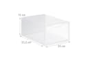 relaxdays Schuhbox 12er Pack Transparent Weiß Stapelbar Bild 4