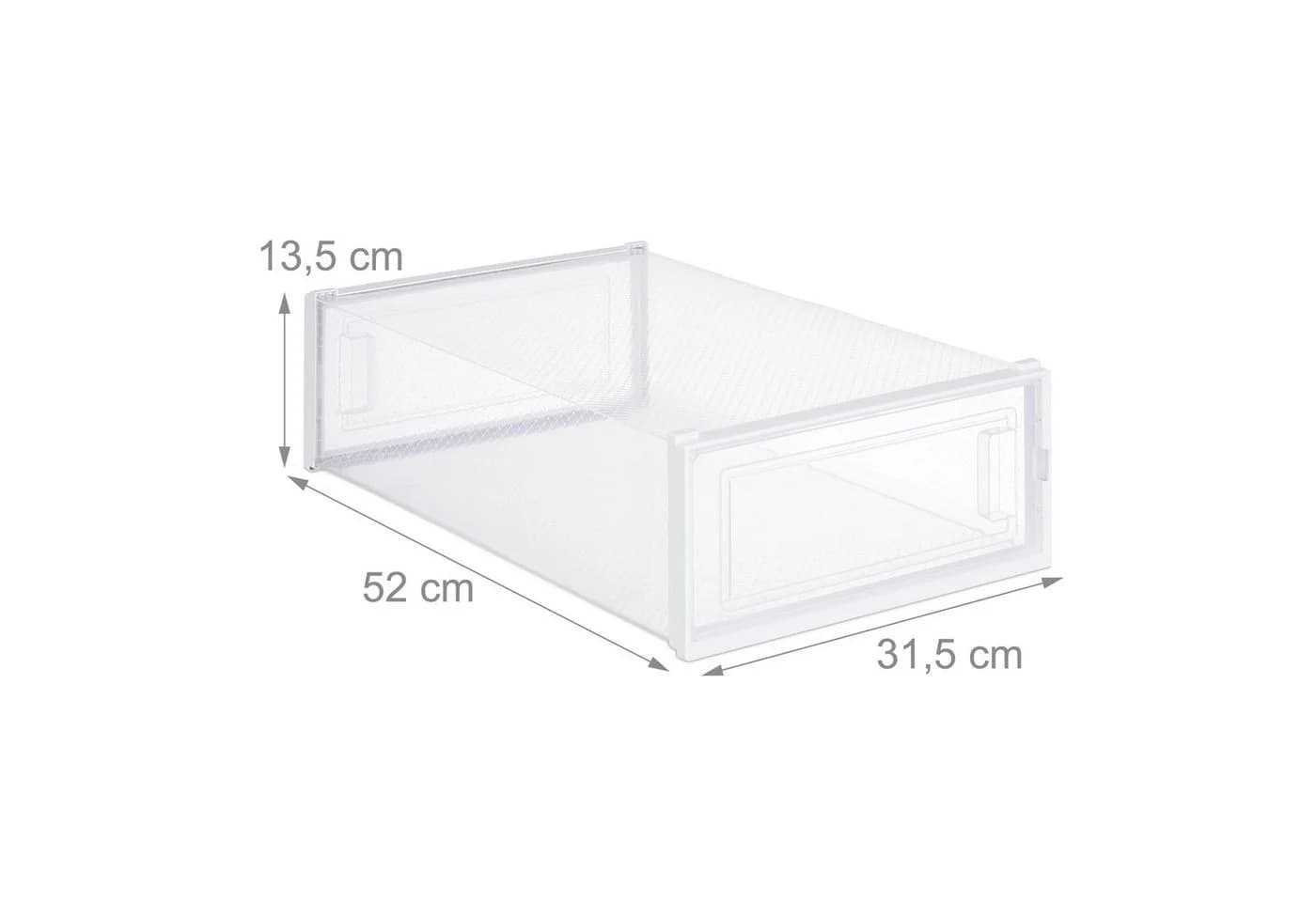 relaxdays Schuhbox 6er Set Transparent Weiß für Stiefel - Bild 4