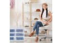 relaxdays Schuhbox 6er Set Transparent Weiß für Stiefel Bild 5