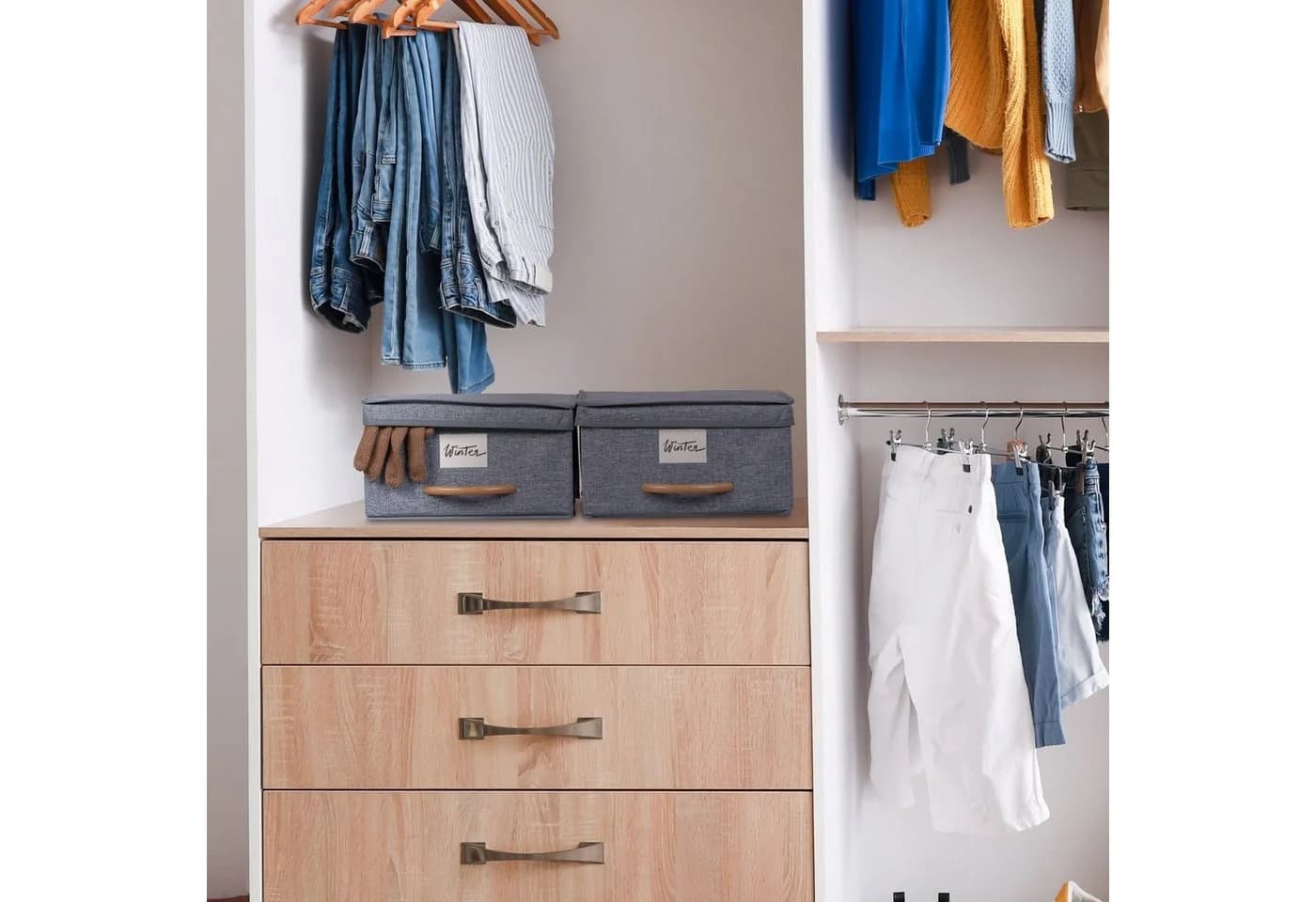 relaxdays Aufbewahrungsbox mit Deckel 2er Set Grau