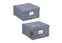 relaxdays Aufbewahrungsbox mit Deckel 2er Set Grau Bild 2
