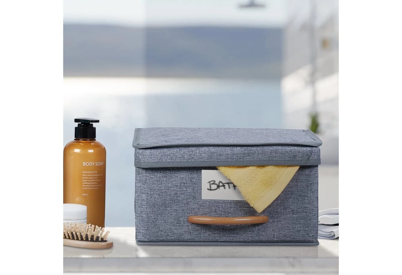 relaxdays Aufbewahrungsbox mit Deckel 2er Set Grau - Bild 3