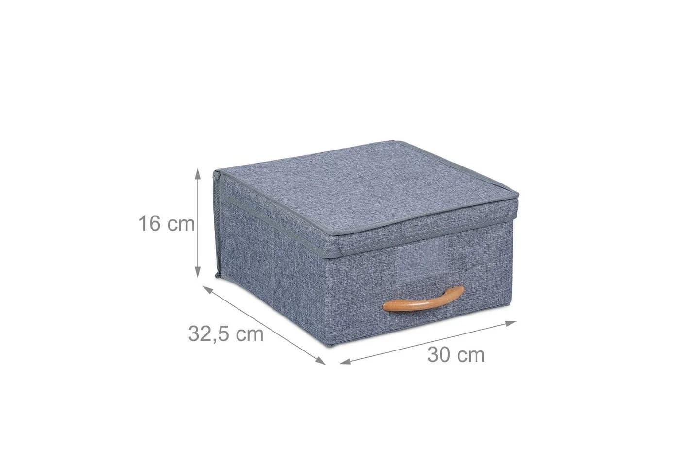 relaxdays Aufbewahrungsbox mit Deckel 2er Set Grau - Bild 4