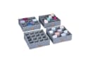 relaxdays Schubladeneinsatz Unterwäsche Organizer 4er Set Grau Bild 2
