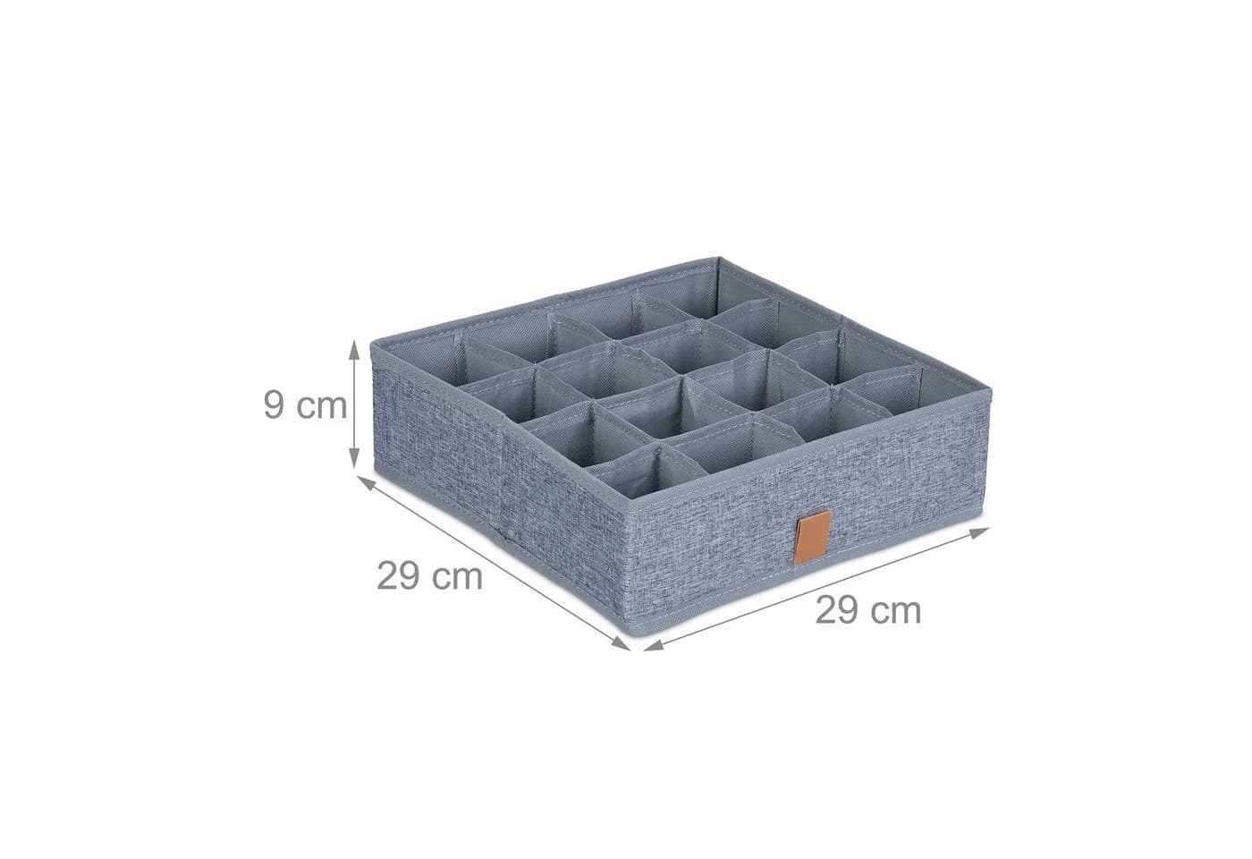 relaxdays Schubladeneinsatz Unterwäsche Organizer 4er Set Grau - Bild 4