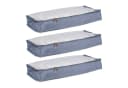 relaxdays Unterbettkommode 3er Set Grau Transparent Polyester Bild 2