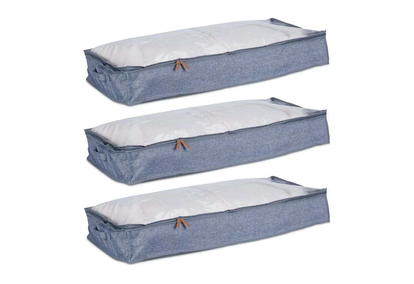 relaxdays Unterbettkommode 3er Set Grau Transparent Polyester - Bild 2