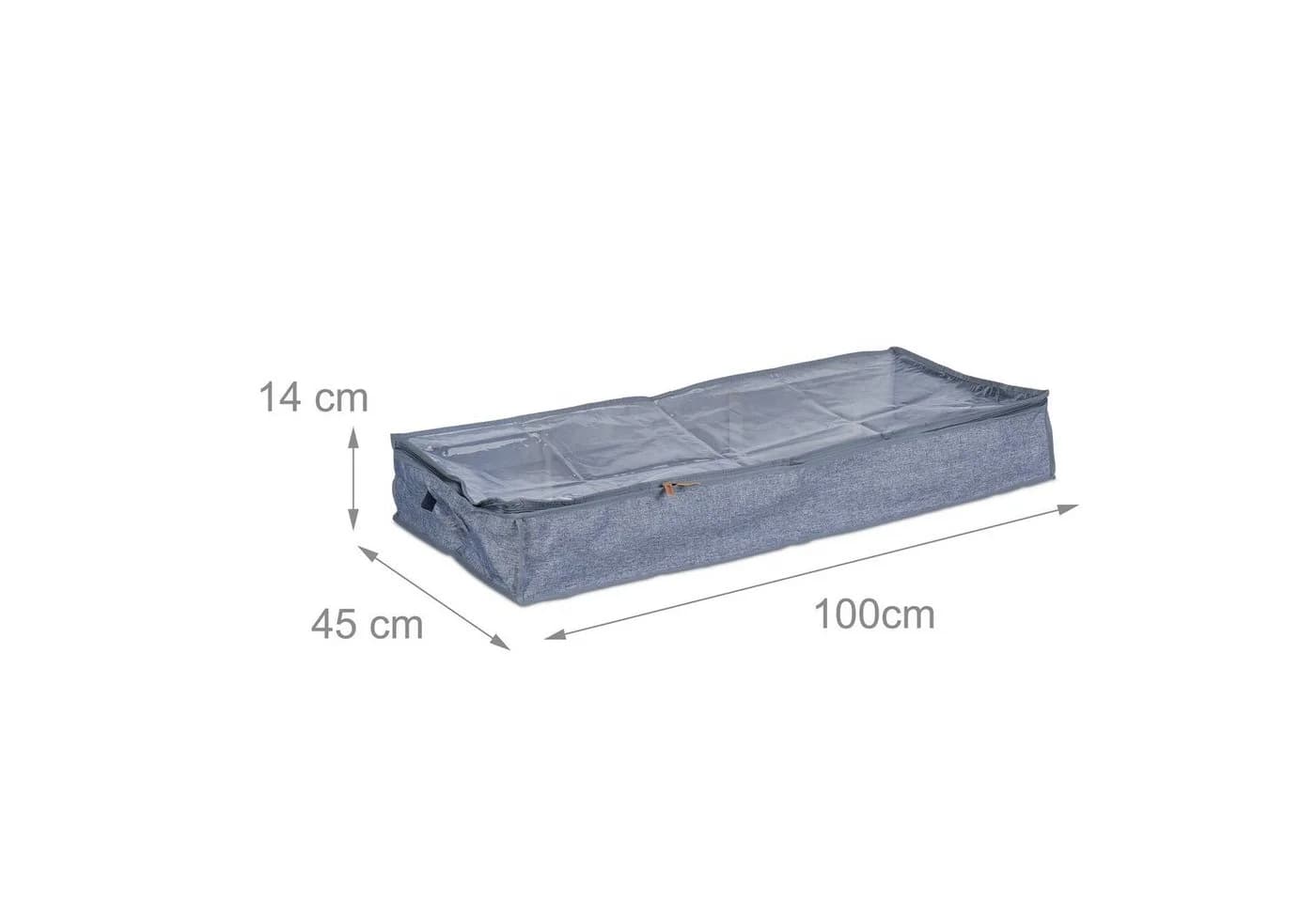 relaxdays Unterbettkommode 3er Set Grau Transparent Polyester - Bild 4
