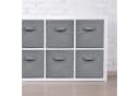 relaxdays Aufbewahrungsbox 6er Set Hellgrau Stoffboxen Bild 1