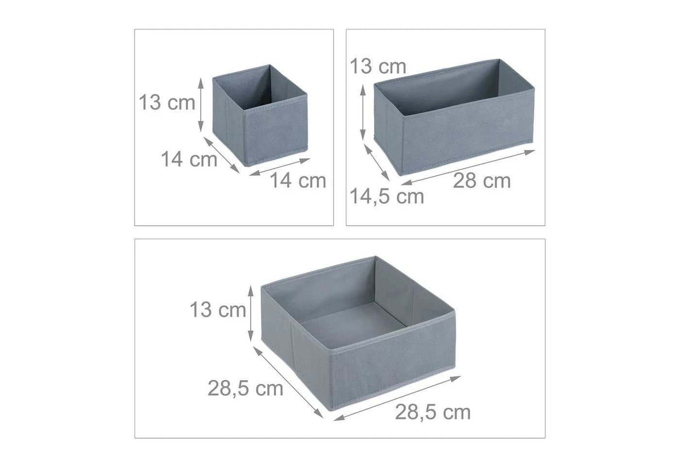 RELAXDAYS Aufbewahrungsbox Schubladen Organizer 8-tlg. Set Grau - Bild 4
