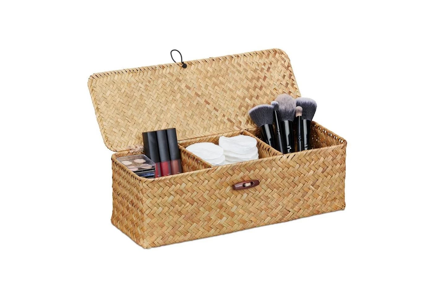 relaxdays Aufbewahrungsbox mit Deckel Seegras Braun - Bild 2