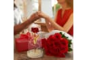 relaxdays Ewige Rose im Glas mit LED-Lichterkette Rot Bild 5