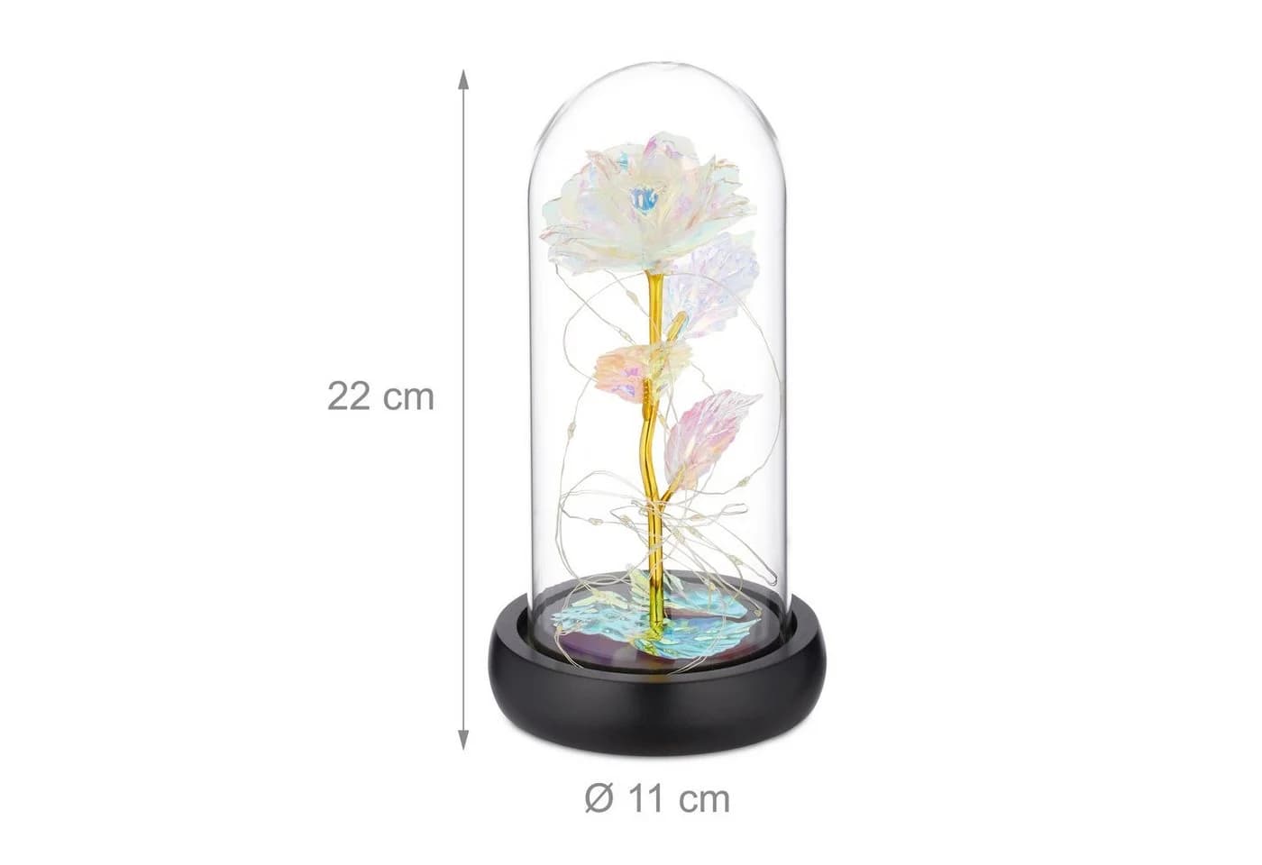 relaxdays Ewige Rose im Glas Bunt Galaxy Design mit LED Licht - Bild 4