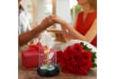 relaxdays Ewige Rose im Glas Bunt Galaxy Design mit LED Licht Bild 5