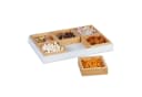 relaxdays Snackschale Set mit Serviertablett Bambus 6-teilig Bild 2