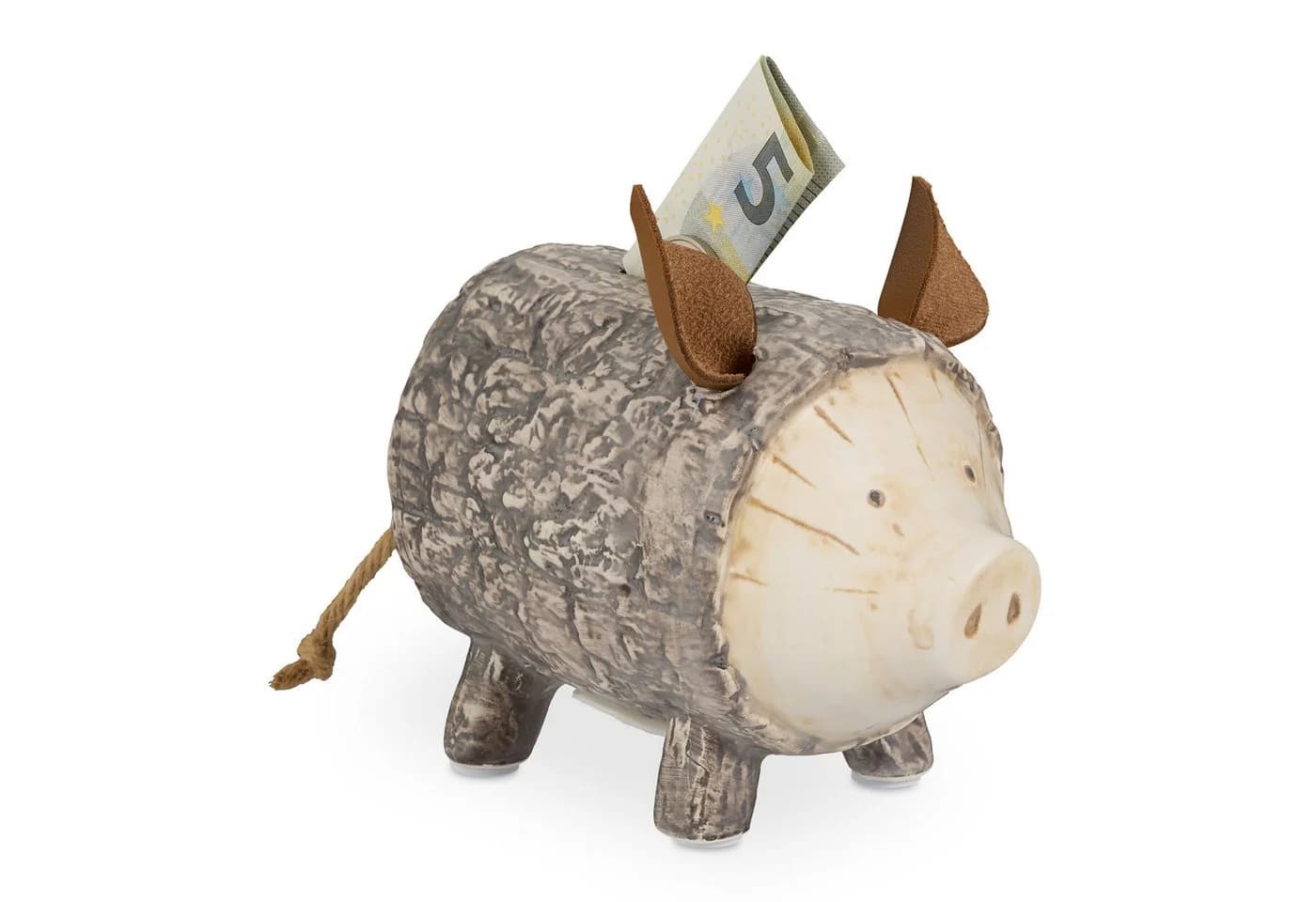 RELAXDAYS Spardose Sparschwein Baumrinde Braun - Bild 2