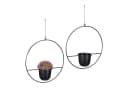 relaxdays Blumenampel 2er Set Schwarz Bild 2